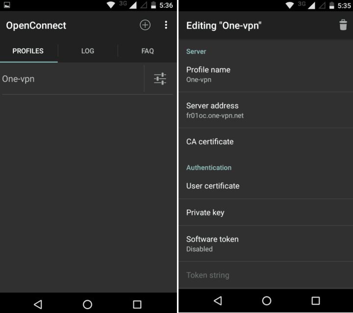 onevpn openconnect android