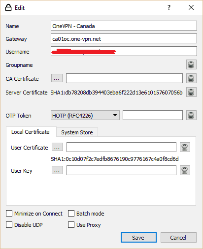 onevpn openconnect setup