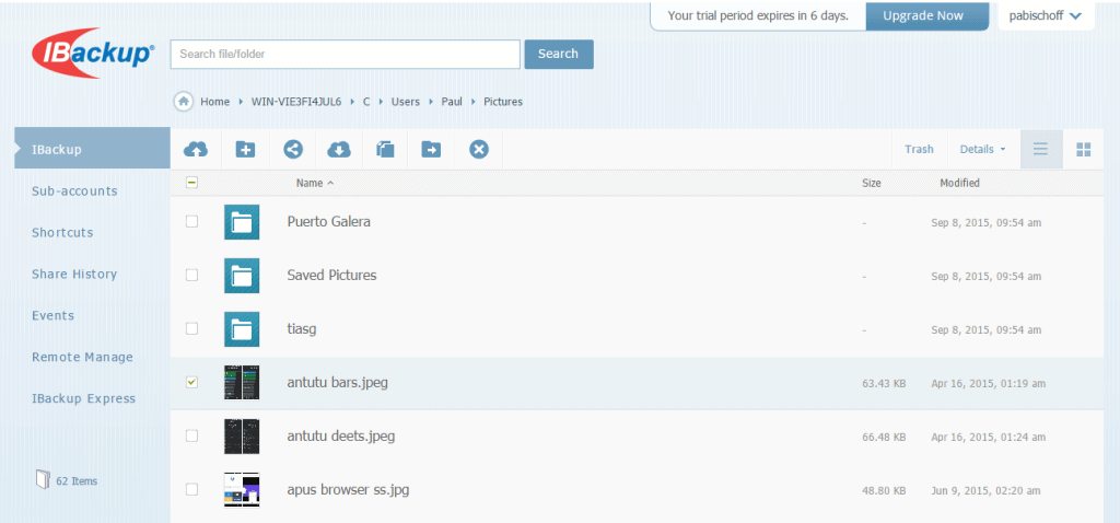 ibackup web app