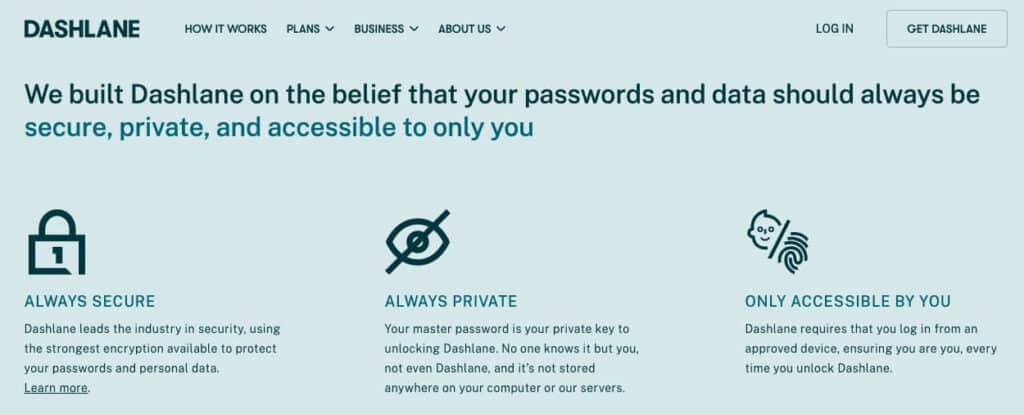 Dashlane security features