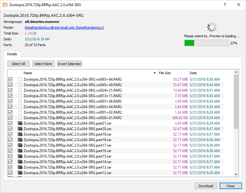 newshosting file info