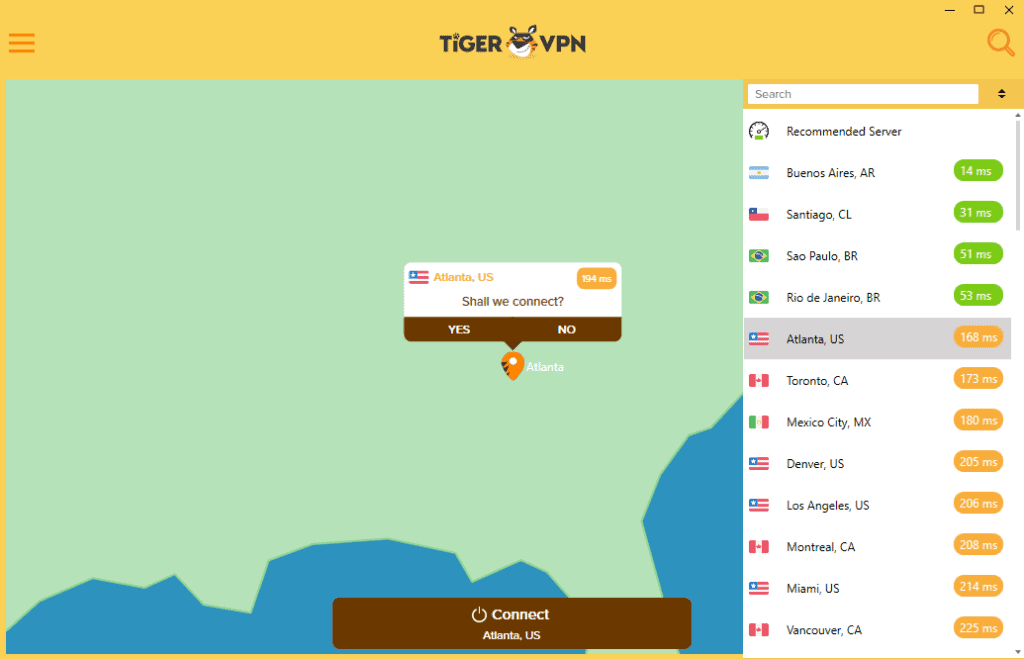 tigervpn servers