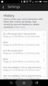 amazon echo history
