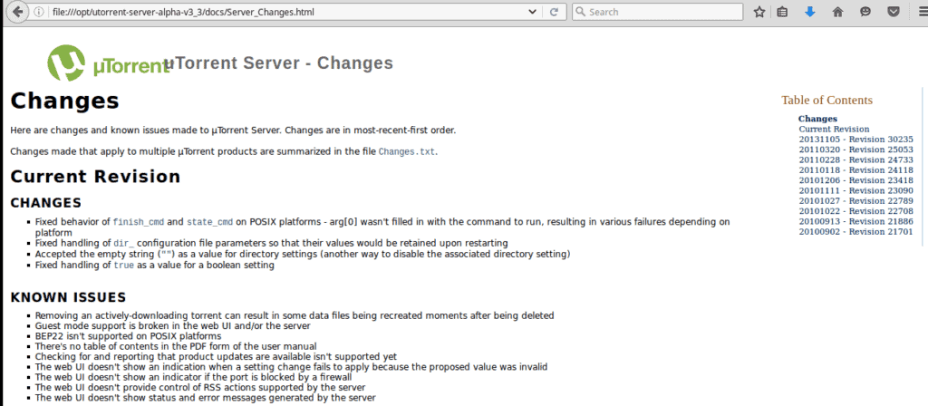 uTorrent for Linux docs
