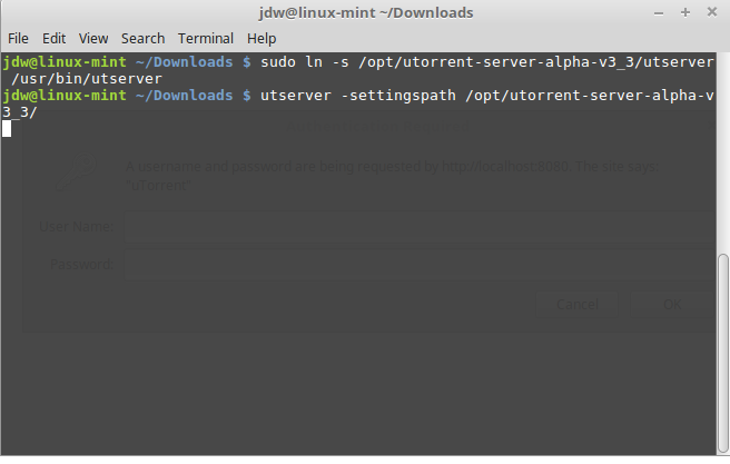 Start uTorrent for Linux Mint