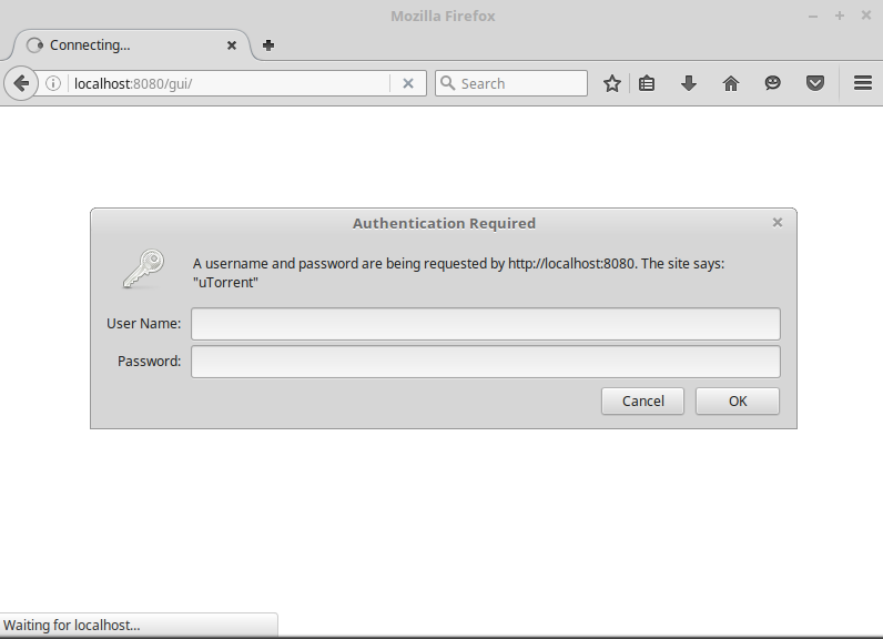 Log in to uTorrent on Linux