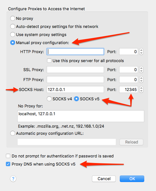 Firefox configure proxy
