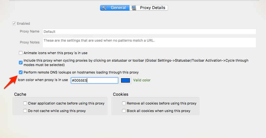 FoxyProxy setup - proxies - proxy general