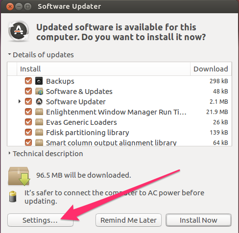 Gnome software update notification