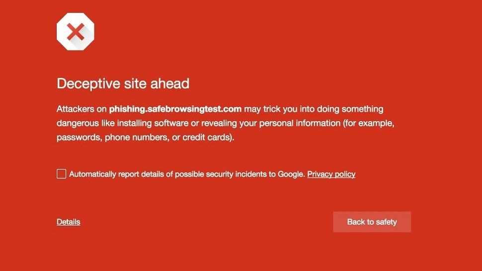 Google safe browsing warning