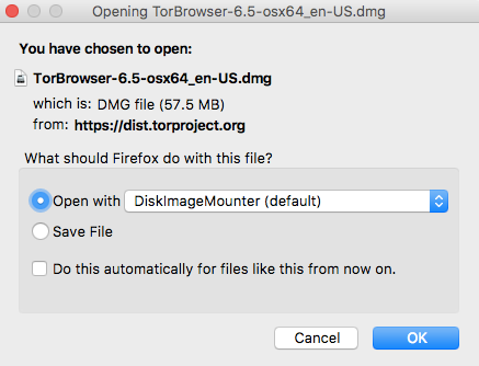 macos tor download prompt