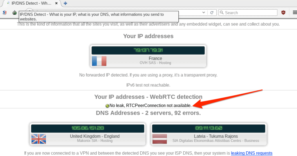 tails webrtc detection