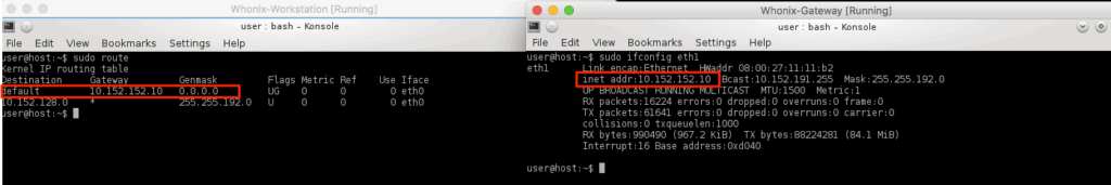 whonix workstation and gateway routing