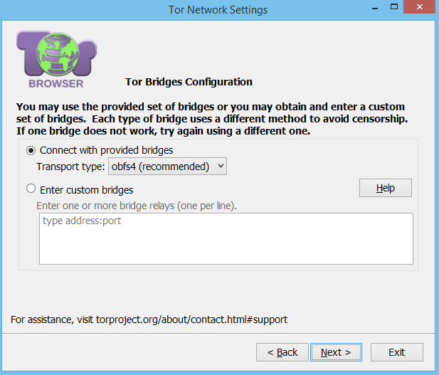 windows tor bridges configuration