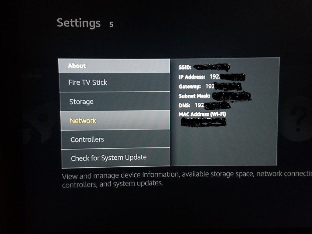 Fire Stick indirizzo IP