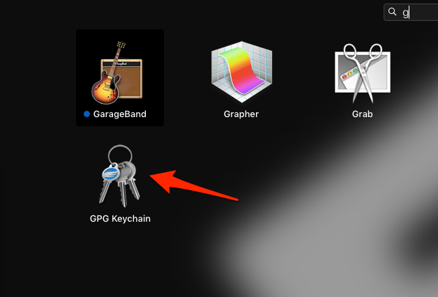 GPG keychain app in launchpad