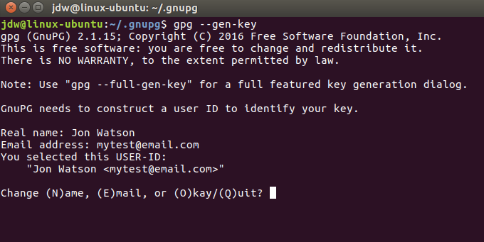 Ubuntu GPG first run