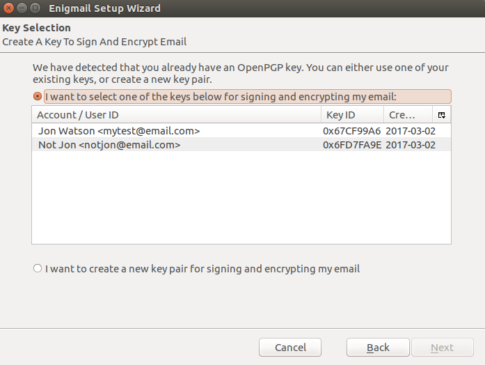Ubuntu configure enigmail 3