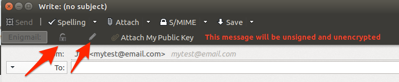 Ubuntu engimail message compose options