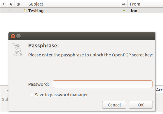Ubunturead encrypted email