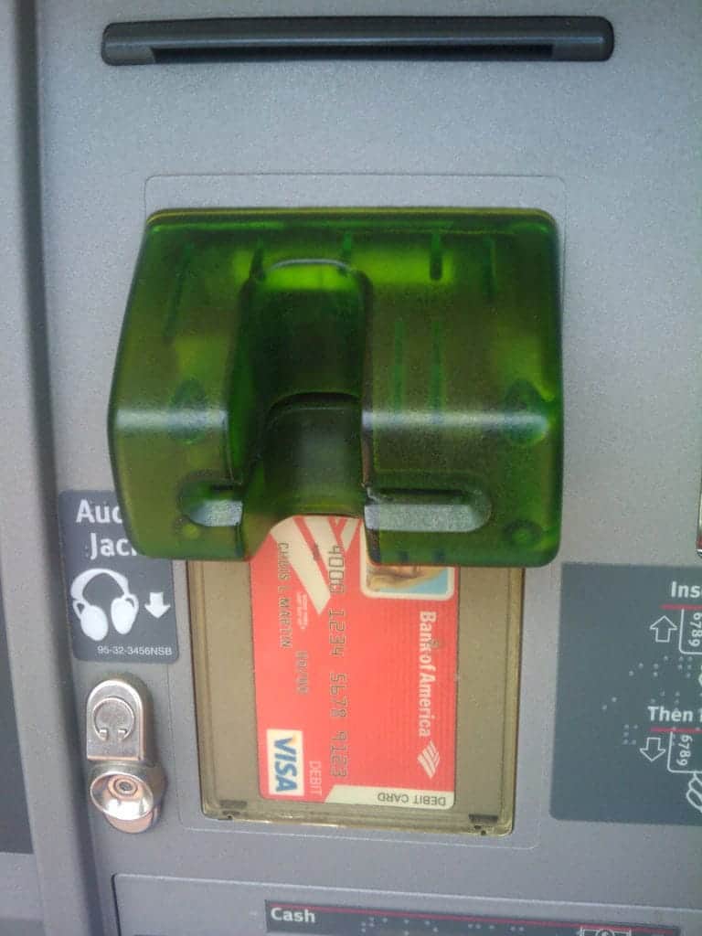 Bank machine skimmer