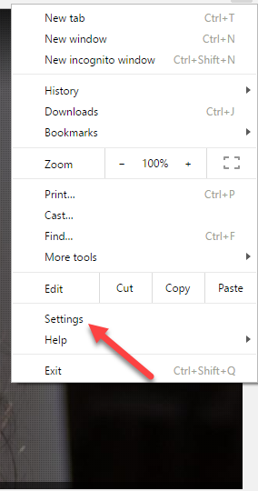 Chrome settings