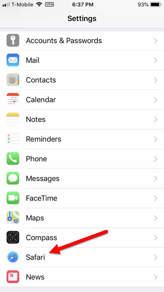 ios safari cookies
