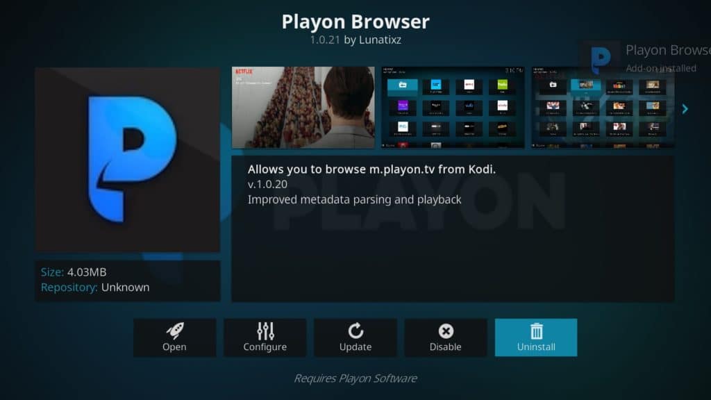 Playon best kodi tv addons 