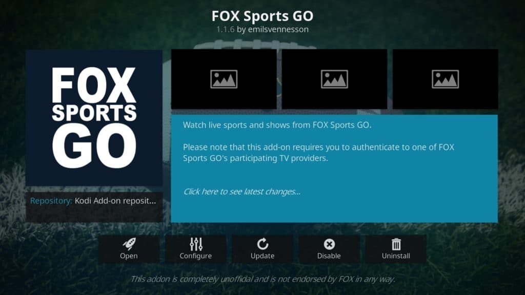 fox sports go kodi sports add-ons