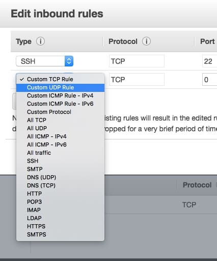 EC2 select custom rule