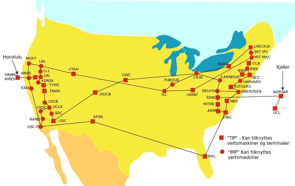 Arpanet map from 1974.