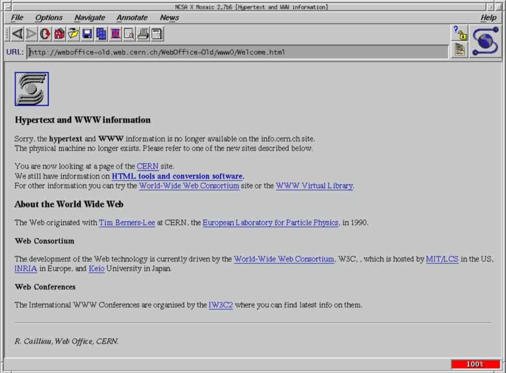The Mosaic browser.