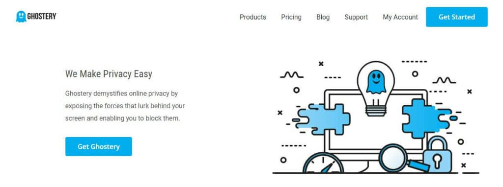 Ghostery homepage.