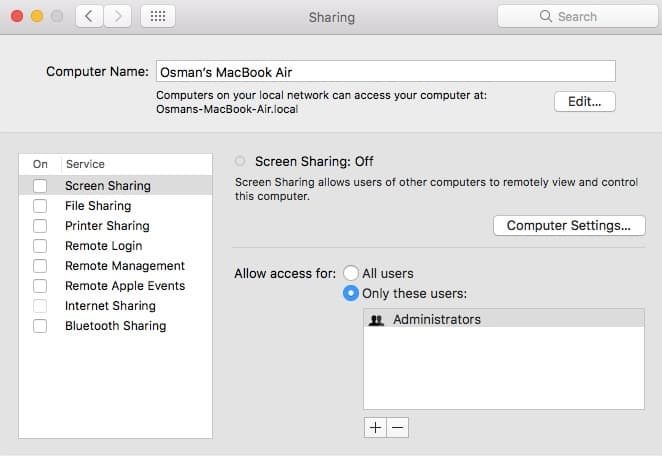 Mac system preferences