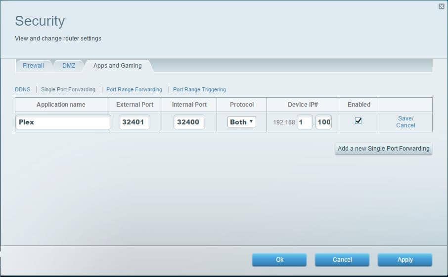 Plex VPN - Router Settings 2