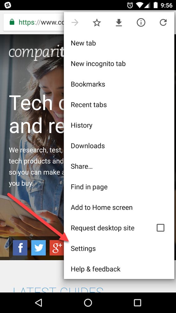 android menu cache clear