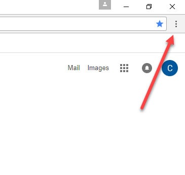 clear cache chrome button