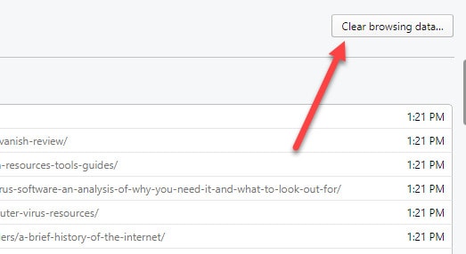 browsing data opera clear