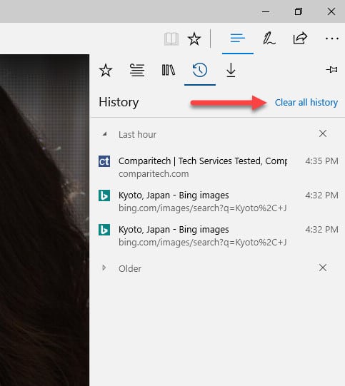 edge clear history