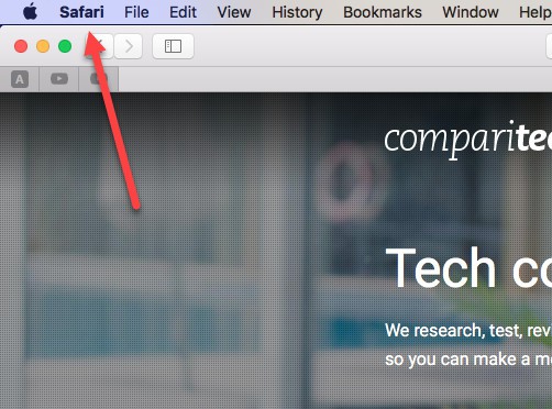 safari menu cache clear