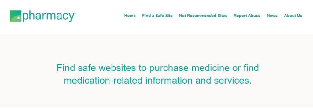 Safe Pharmacy initiative homepage.