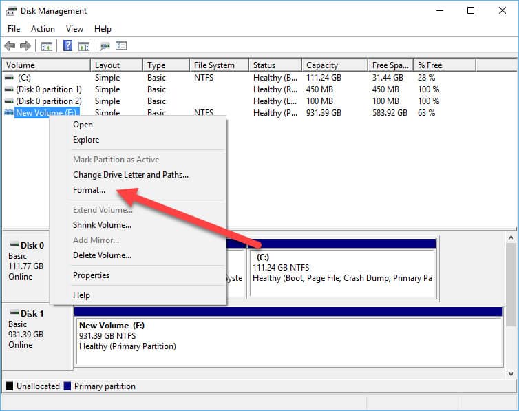 secure erase windows menu