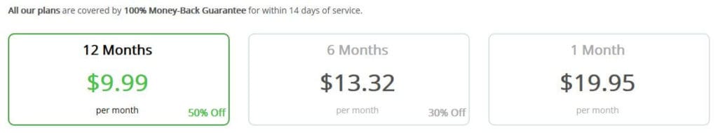 Premium pricing options.