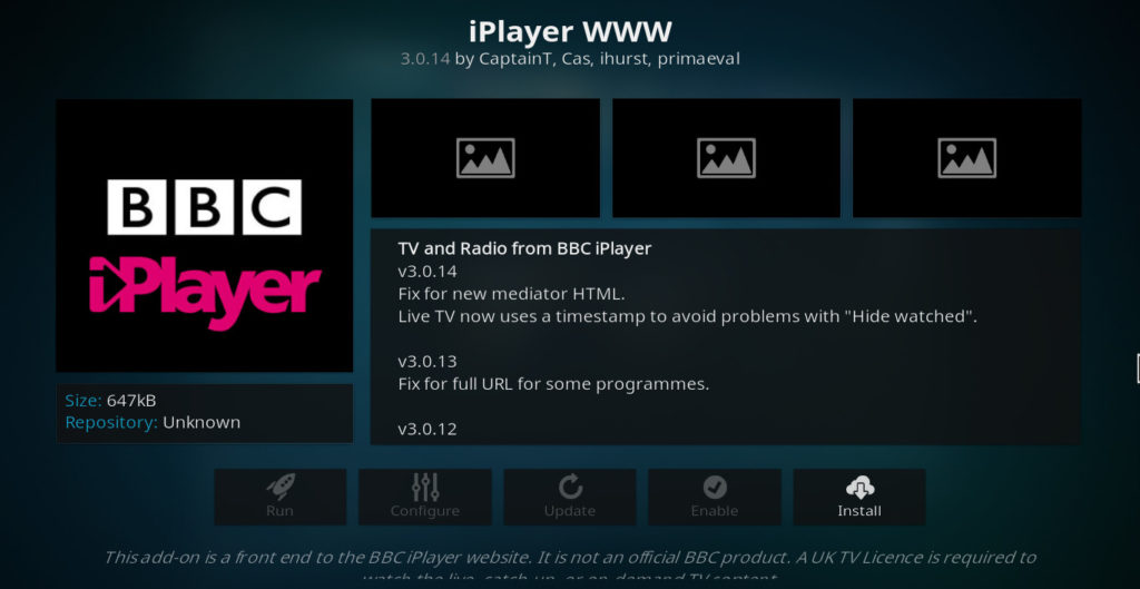 BBC iPlayer Kodi addon