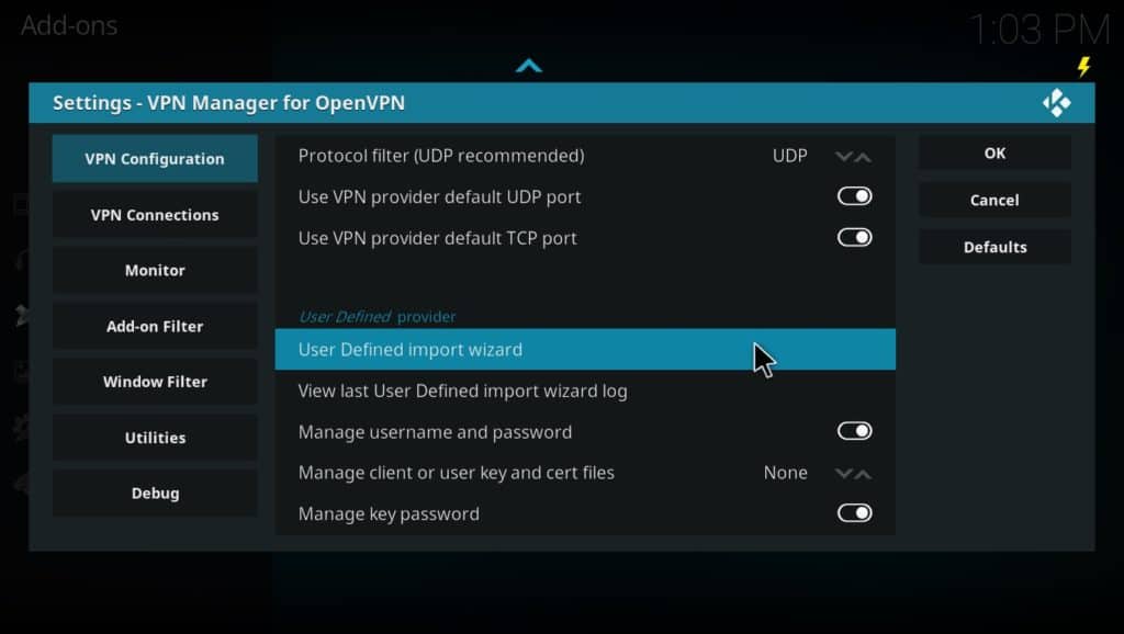 User defined import wizard LibreELEC