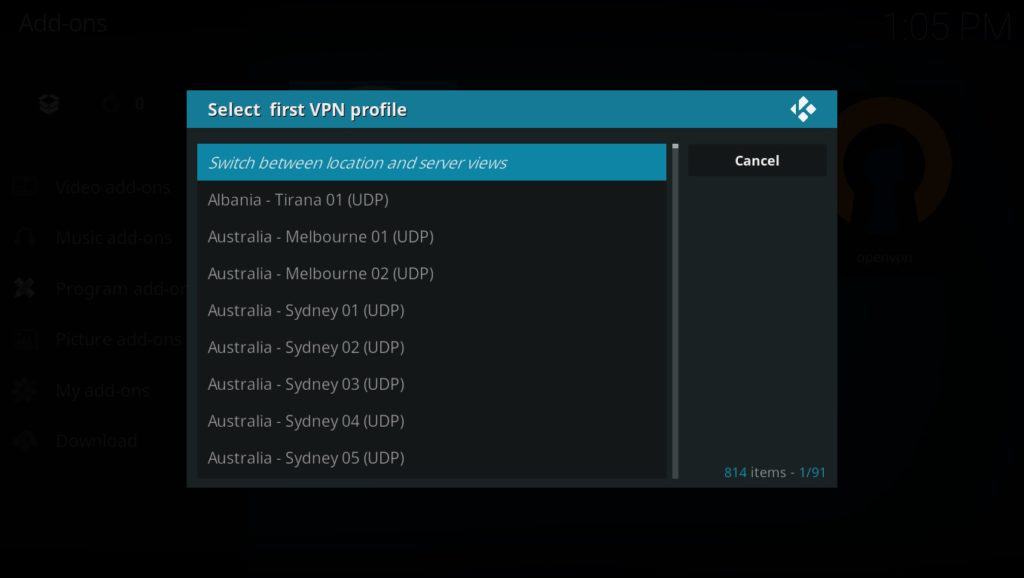 LibreELEC Choose server