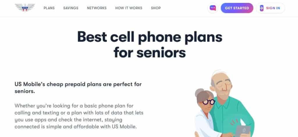 US Mobile senior page.