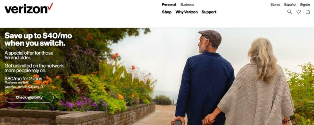 Verizon senior discount.