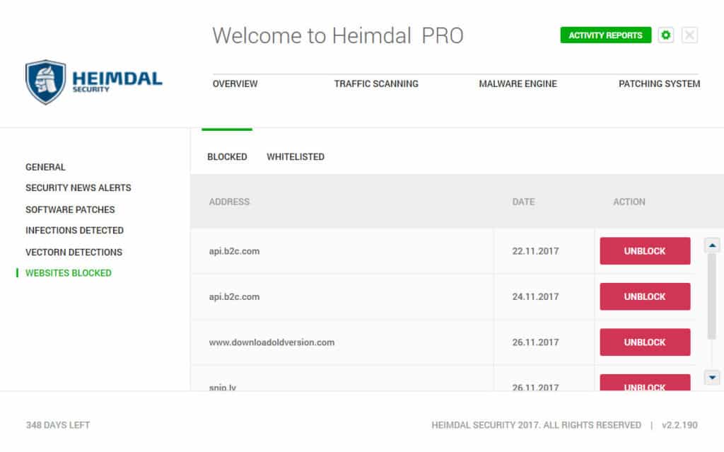 Heimdal Pro whitelisting