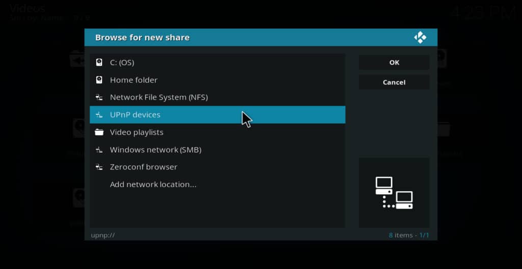 browse new share upnp devices